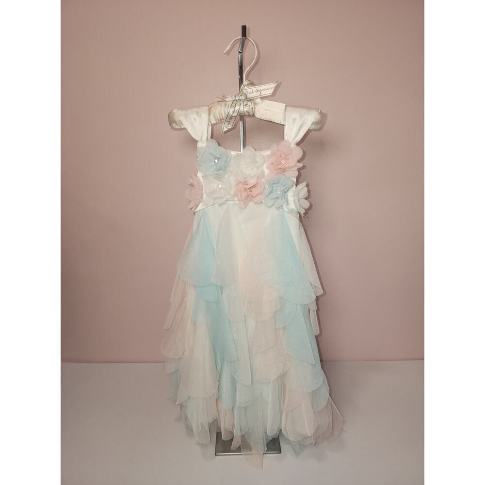 Girls' Boutique Easter Dress Biscotti Multicolor Satin and Tulle Size 4